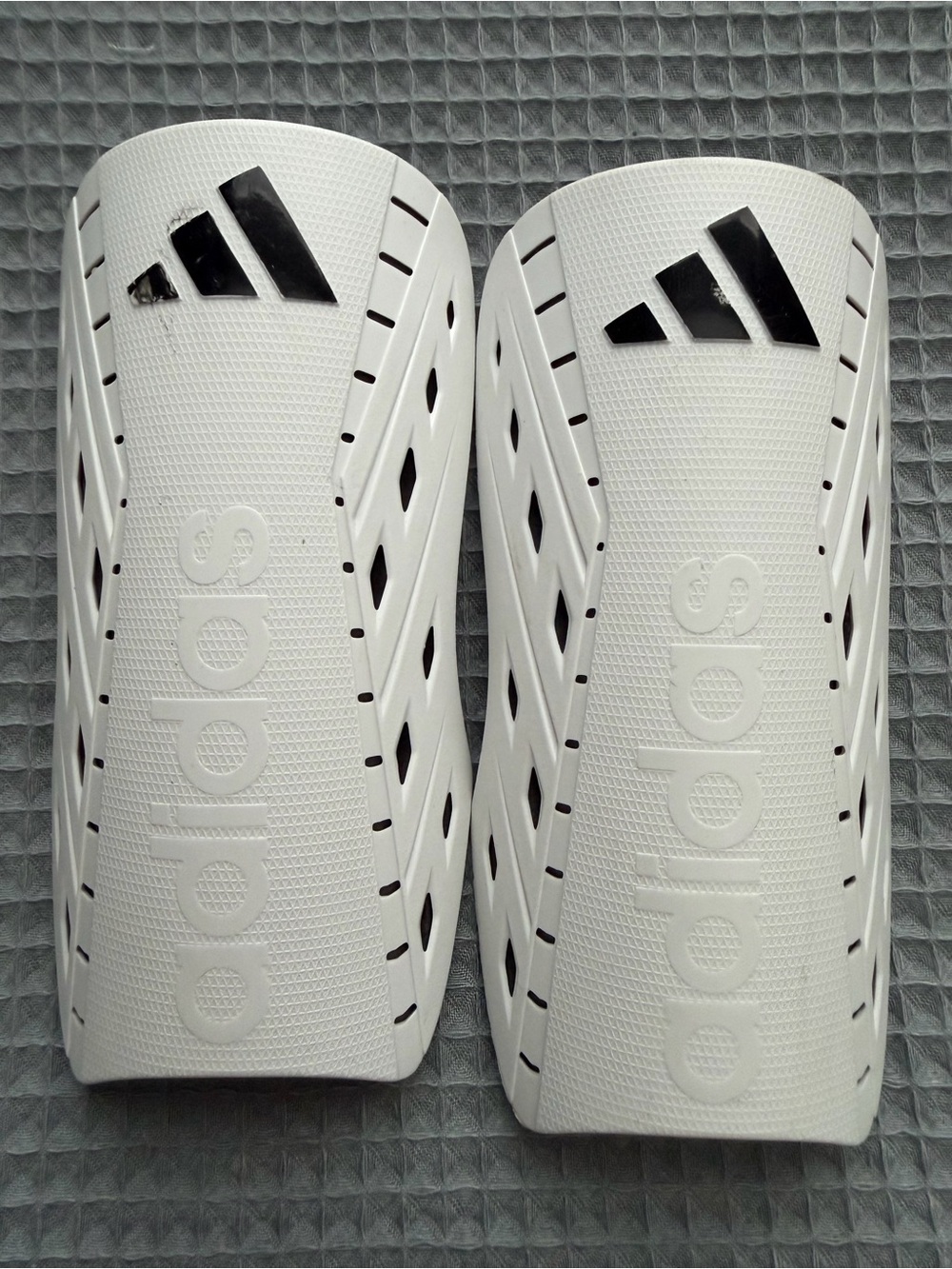 adidas White and Black Soccer Shin Guards - Picture 1 of 6